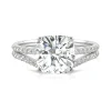 Cushion-Cut Moissanite Ring Set In 14K White Gold (2 5/8 Ct. Tw.)