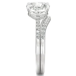 Cushion-Cut Moissanite Ring Set In 14K White Gold (2 5/8 Ct. Tw.)
