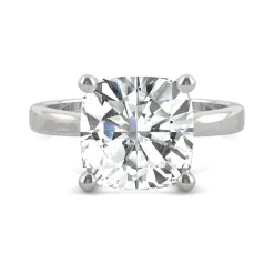 Cushion-Cut Moissanite Solitaire Ring In 14K White Gold (4 Ct.)