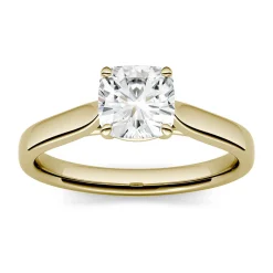 Cushion-Cut Moissanite Solitaire Ring In 14K Yellow Gold (1 Ct.)