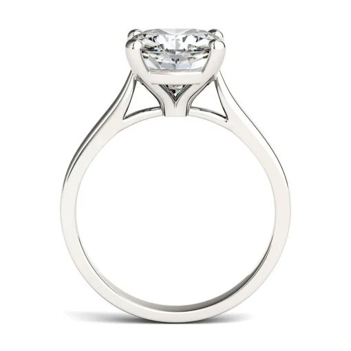 Cushion-Cut Moissanite Solitaire Ring In 14K White Gold (3 1/4 Ct.)