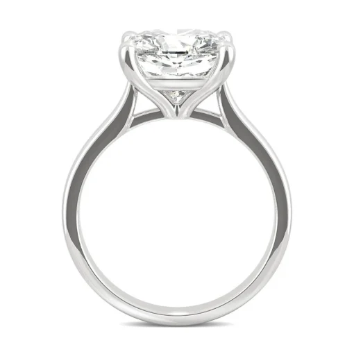Cushion-Cut Moissanite Solitaire Ring In 14K White Gold (4 Ct.)