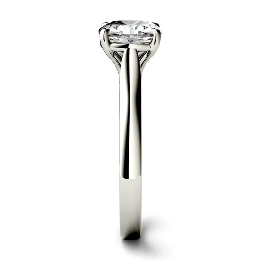 Cushion-Cut Moissanite Solitaire Ring In 14K White Gold (2 Ct.)