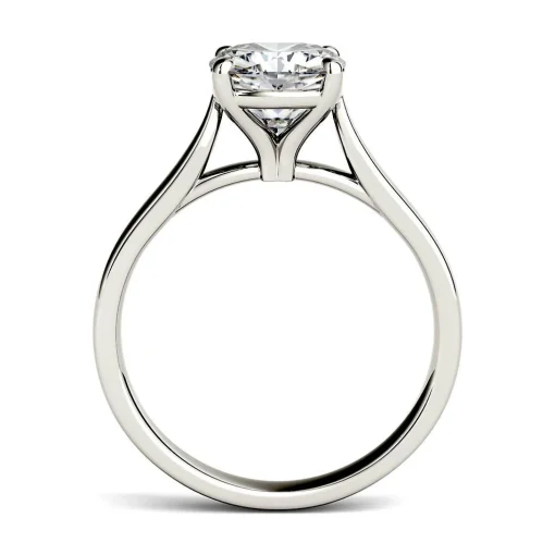 Cushion-Cut Moissanite Solitaire Ring In 14K White Gold (2 Ct.)