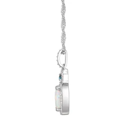 Cushion-Cut Opal Earrings, Pendant And Ring Set In Sterling Silver