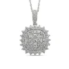 Cushion-Shaped Diamond Cluster Pendant With Starburst Halo (1 Ct. Tw.)