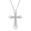 Cut-Out Diamond Cross Pendant In Sterling Silver (1/10 Ct. Tw.)