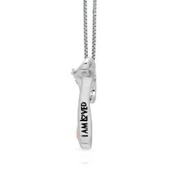 Diamond A Initial Pendant In Sterling Silver & 14K Rose Gold