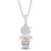 Diamond Accent Boy Pendant In Sterling Silver And 14K Rose Gold