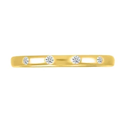 Diamond Accent Burnished Band In 10K Yellow Gold
