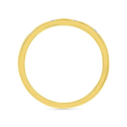 Diamond Accent Burnished Band In 10K Yellow Gold