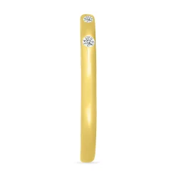 Diamond Accent Burnished Band In 10K Yellow Gold