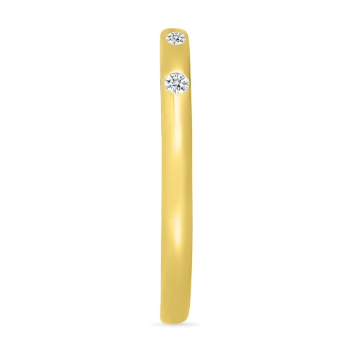 Diamond Accent Burnished Band In 10K Yellow Gold