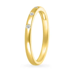 Diamond Accent Burnished Band In 10K Yellow Gold