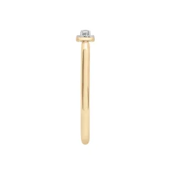 Diamond Accent Cushion Halo Ring In 14K Yellow Gold