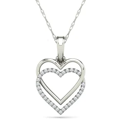 Diamond Accent Double Heart Necklace