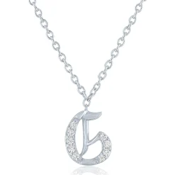 Diamond Accent Gothic Script Initial Pendant In