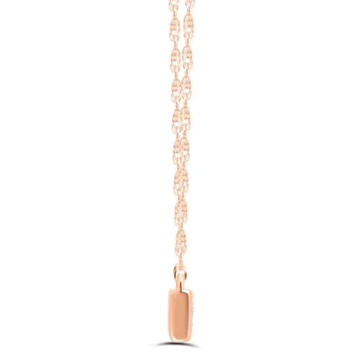 Diamond Accent Heart Bar Necklace In 10K Rose Gold