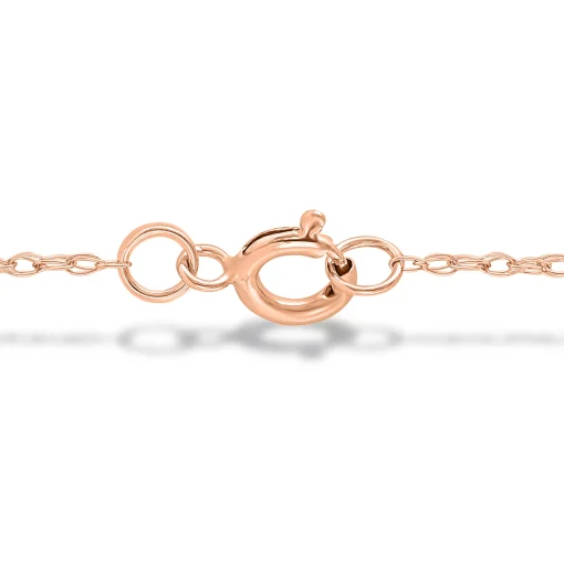 Diamond Accent Heart Bar Necklace In 10K Rose Gold