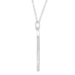 Diamond Accent Long Stick Pendant In 10K White Gold