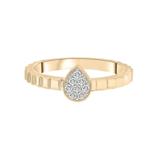 Diamond Accent Pear Cluster Ring In Vermeil