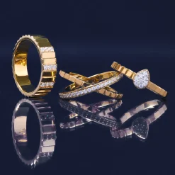 Diamond Accent Pear Cluster Ring In Vermeil