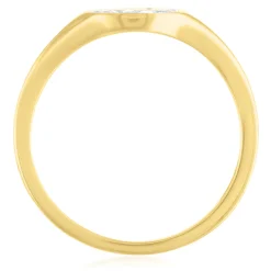 Diamond Accent Polished Disc Ring In 10K Yellow Gold