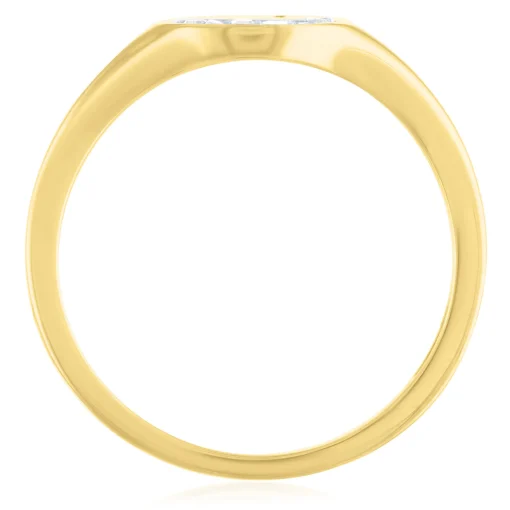 Diamond Accent Polished Disc Ring In 10K Yellow Gold