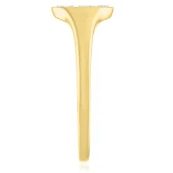 Diamond Accent Polished Disc Ring In 10K Yellow Gold