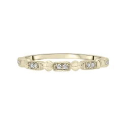 Diamond Accent Pyramid Stack Ring In 10K Yellow Gold