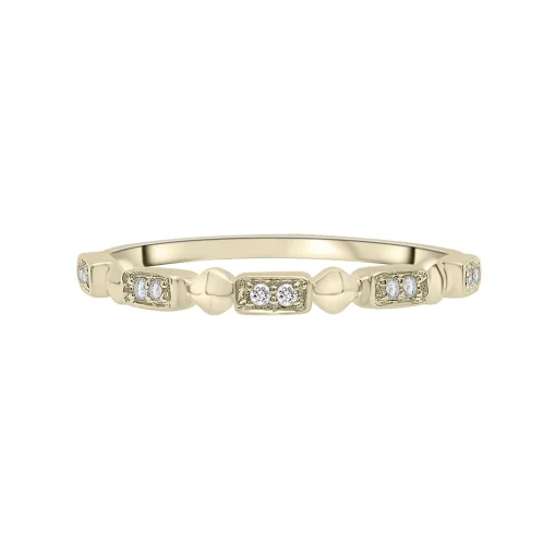 Diamond Accent Pyramid Stack Ring In 10K Yellow Gold