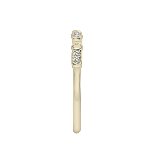 Diamond Accent Pyramid Stack Ring In 10K Yellow Gold