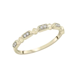 Diamond Accent Pyramid Stack Ring In 10K Yellow Gold