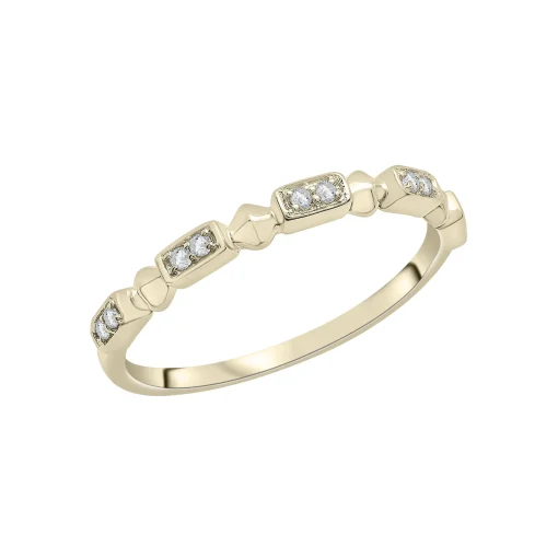 Diamond Accent Pyramid Stack Ring In 10K Yellow Gold