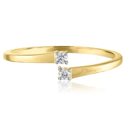 Diamond Accent Ring In 14K Yellow Gold