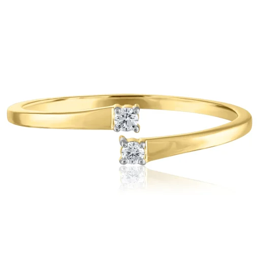 Diamond Accent Ring In 14K Yellow Gold