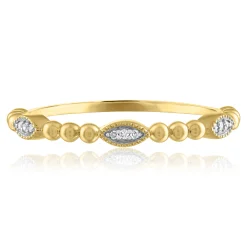 Diamond Accent Ring In 14K Yellow Gold