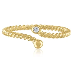 Diamond Accent Ring In 14K Yellow Gold