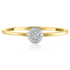 Diamond Accent Ring In 14K Yellow Gold
