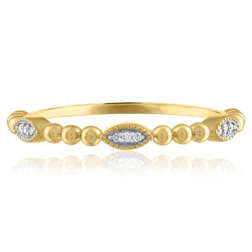 Diamond Accent Ring In 14K Yellow Gold