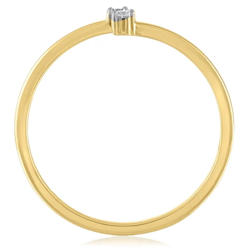 Diamond Accent Ring In 14K Yellow Gold