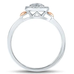 Diamond Accent Ring With 14K Rose Gold Accents In Sterling Silver