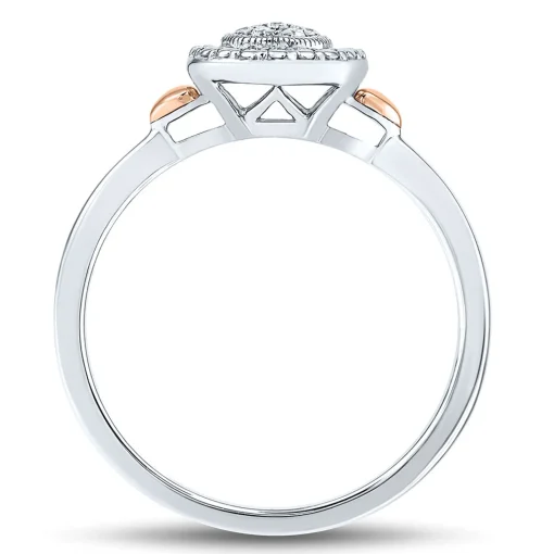Diamond Accent Ring With 14K Rose Gold Accents In Sterling Silver