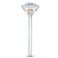 Diamond Accent Ring With 14K Rose Gold Accents In Sterling Silver