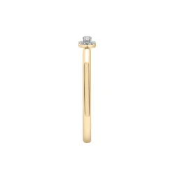 Diamond Accent Round Halo Ring In 14K Yellow Gold