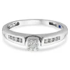 Diamond And Blue Sapphire Promise Ring In 10K White Gold (1/4 Ct. Tw.)