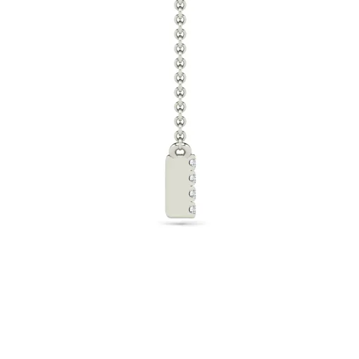 Diamond And Blue Sapphire Bar Pendant In 14K White Gold (1/7 Ct. Tw.)