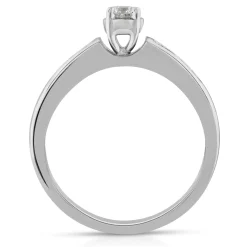 Diamond And Blue Sapphire Promise Ring In 10K White Gold (1/4 Ct. Tw.)