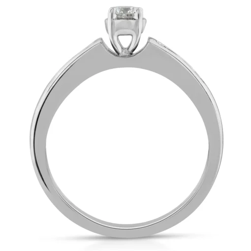 Diamond And Blue Sapphire Promise Ring In 10K White Gold (1/4 Ct. Tw.)