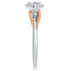 Diamond And Blue Sapphire Ring In 10K White And Rose Gold (1/7 Ct. Tw.)